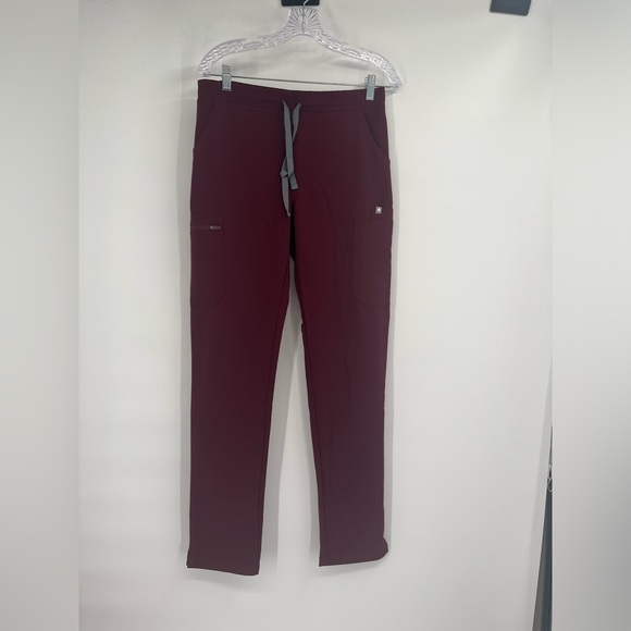 FIGS Technical Yola Skinny Scrub Pants Regular BURGANDY Women NEW Sz S tall - Picture 1 of 9